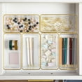 thumbnail image 5 of Martha Stewart Kerry 6 Pack Plastic Stackable Office Desk Drawer Organizers with Gold Trim, 6" x 3", 5 of 10