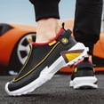thumbnail image 4 of New+Men'S Low-Top Breathable Mesh Sneakers Lace-Up Design for All-Season Comfor with Vibrant Red & Yellow Accents - Stylish Black & White Casual Shoes, , Casual Footwear | Modern Sneakers | Durable R, 4 of 9