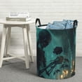 thumbnail image 5 of Laundry Basket, Halloween Gothic Skull Rose Laundry Hamper Waterproof Laundry Bag Clothes Hamper Laundry Bin with Handles for Bedroom, Living Room, Kids Room, 5 of 6