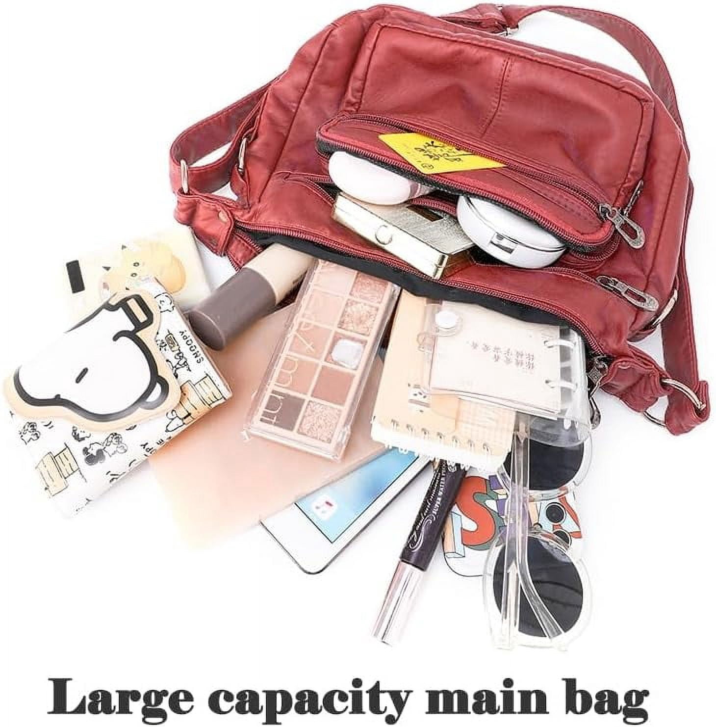 Tote Shoulder Handbags for Women, Soft Leather Crossbody Adjustable Handle Purse with Zip Closure for Shopping Travel