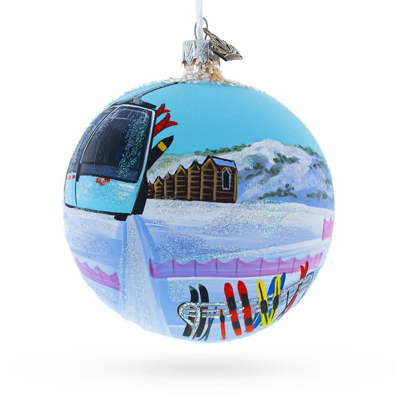 Steamboat Ski Resort, Colorado, USA Glass Ball Christmas Ornament 4 Inches