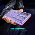 thumbnail image 5 of Phone Case for Samsung Galaxy S24 Ultra Case Magnetic with Stand Black Fits Wireless Charger, Samsung S24 Ultra Case with Camera Lens Protector Cover Shockproof (Purple), 5 of 17