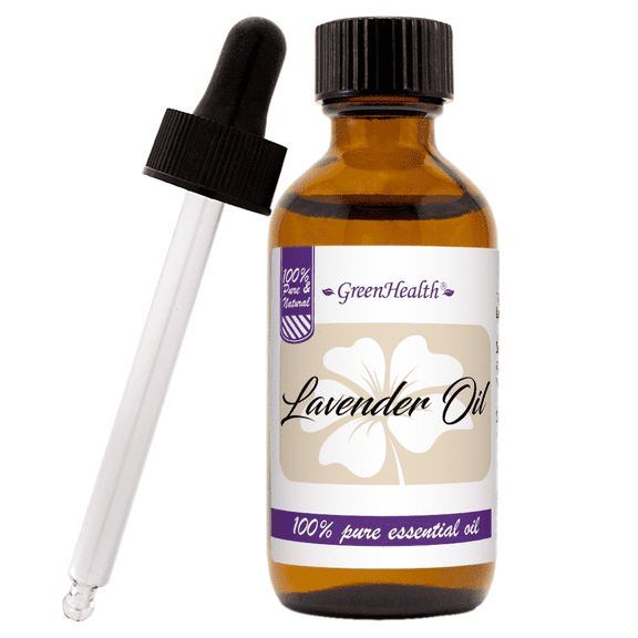 Lavender Essential Oil - 2 fl oz (59 ml) Glass Bottle w/ Cap and Glass Dropper - Therapeutic Grade by GreenHealth