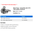 thumbnail image 2 of Water Pump - Compatible with 1979 - 1986 Cadillac Fleetwood 1980 1981 1982 1983 1984 1985, 2 of 2