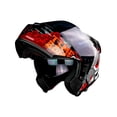 thumbnail image 3 of Casco Kov Thunder Time Bomb Rojo plata Batible De Moto, 3 of 4