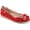 Red, variant on Pointed Toe Foldable Flats W/ Pearl Embellished Bow - B. Pink Pat, 6