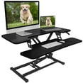 thumbnail image 1 of FlexiSpot Home Office Height Adjustable Standing Desk Converter Black 35" U-Shape with Keyboard Tray, 1 of 8