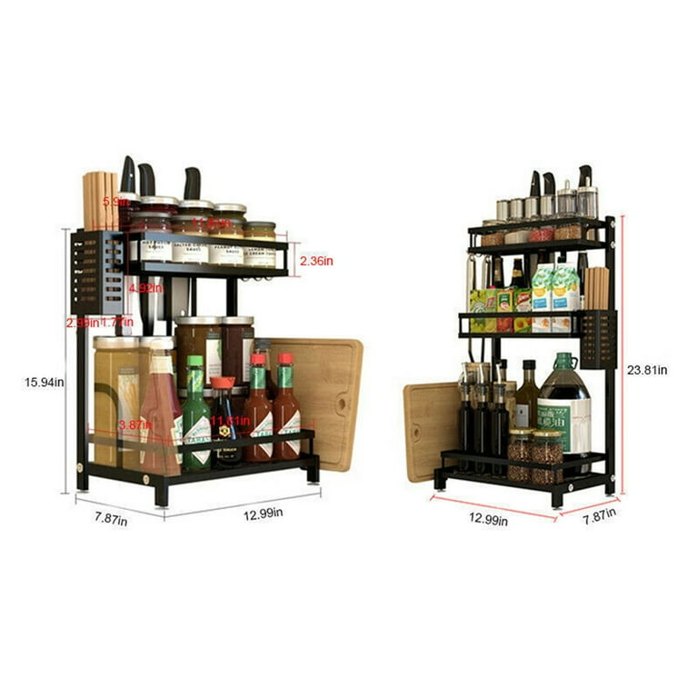 2 /3 Tier Spice Rack Organizer, Freestanding Organizer Shelf for