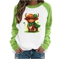 thumbnail image 2 of Xuyuer St. Patrick's Day Sweatshirt for Women Irish Shamrock Pullover Shirts Tops Raglan Sleeve Lucky Leaf Clover Shirt, 2 of 5