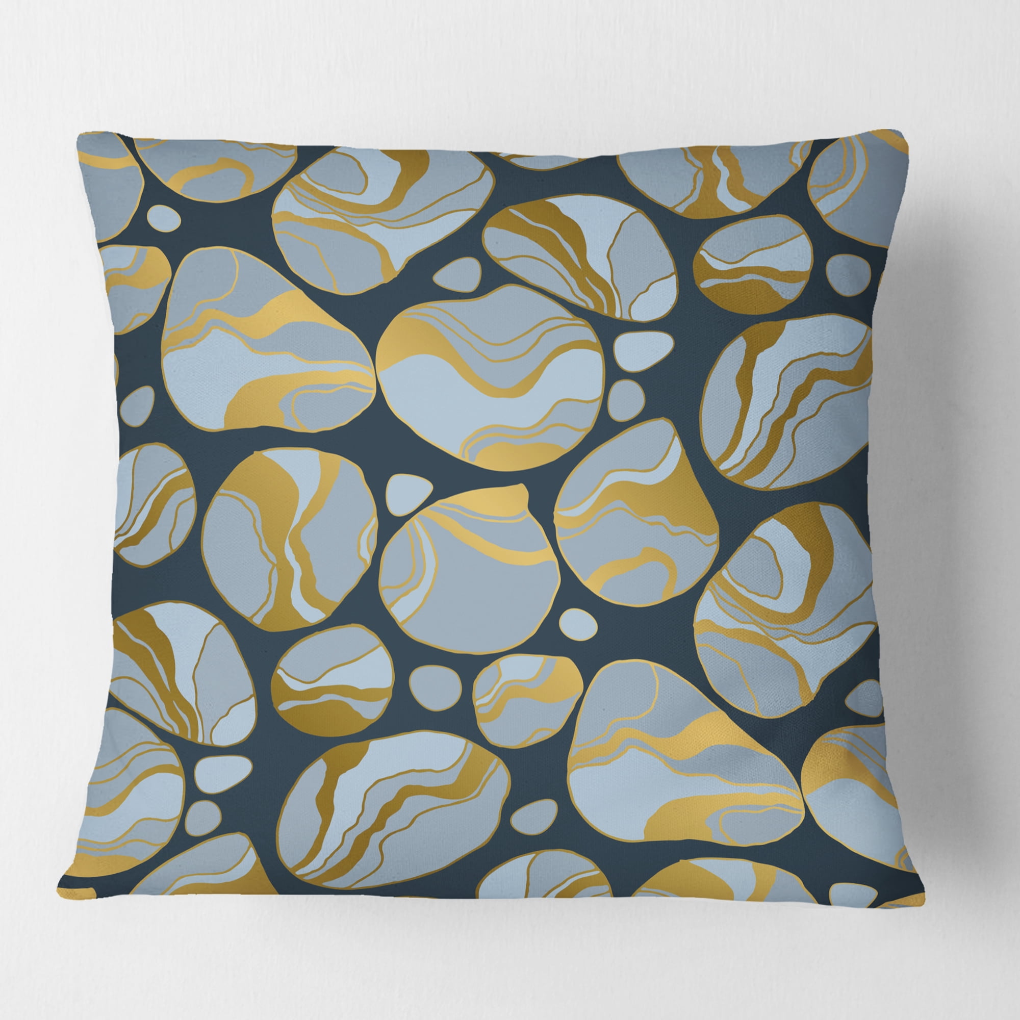 Designart Golden Marble Design IV' Mid-Century Modern Throw Pillow - 16x16