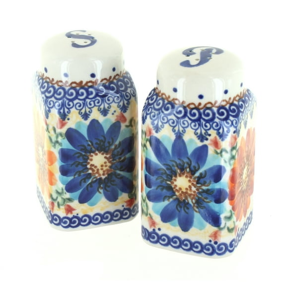 Blue Rose Polish Pottery Autumn Burst Salt & Pepper Shakers