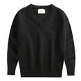 thumbnail image 5 of Ierhent Boys School Uniform Sweater Kids Long Sleeve V Neck Pullover Fall Winter Clothes(Black,4-5 Years), 5 of 5