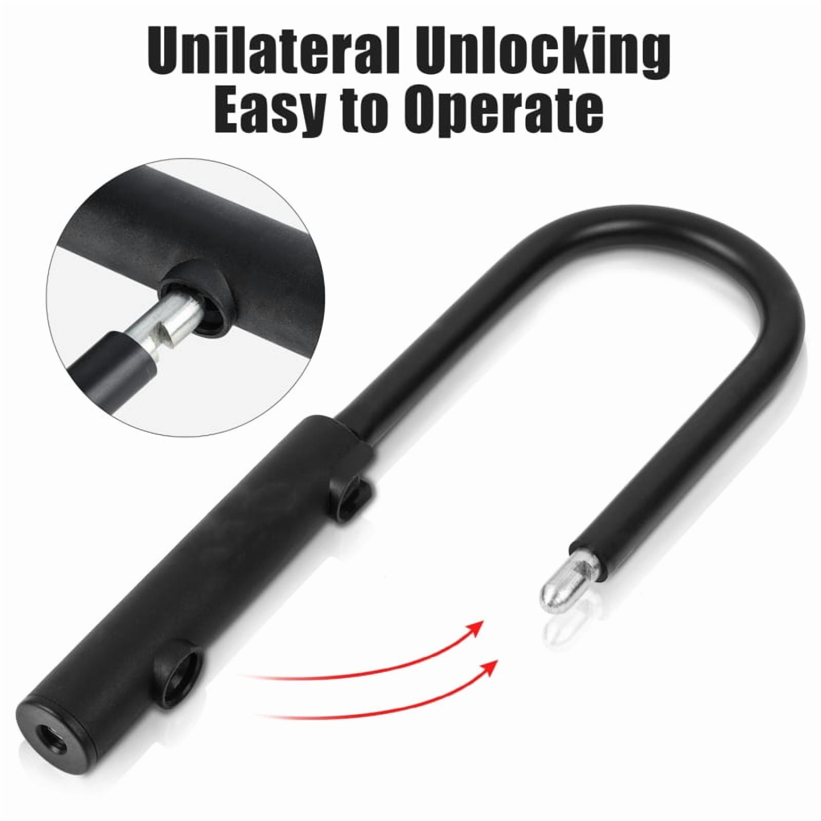 Black Bike U Lock,Heavy Duty Anti Theft Bicycle U Lock High Security for Electric Bike,Scooters（18.5*13*2.5cm）