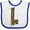 White and Royal, variant on Inktastic Leopard Print Letter L Boys or Girls Baby Bib