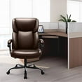 thumbnail image 2 of ZUNMOS Chaise de Bureau en Cuir PU, Brun, 2 of 9