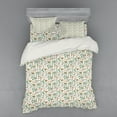 thumbnail image 2 of Ambesonne Floral Bedding Set 3 Pcs, Doodle Botanical Leaves, Twin, Seafoam Orange White, 2 of 3