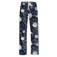 thumbnail image 6 of Zydvens Women Halloween Pajama Pants Wide Leg Lounge Wear with Pockets Soft Elastic Waist Drawstring Sleepwear Bottoms Knit Pumpkin Bat Print Costume Cosplay Party S-3XL, 6 of 7