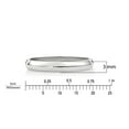 thumbnail image 5 of Women's 14K White Gold 3mm Traditional Fit Plain Wedding Band Ring Size 6.5, 5 of 5