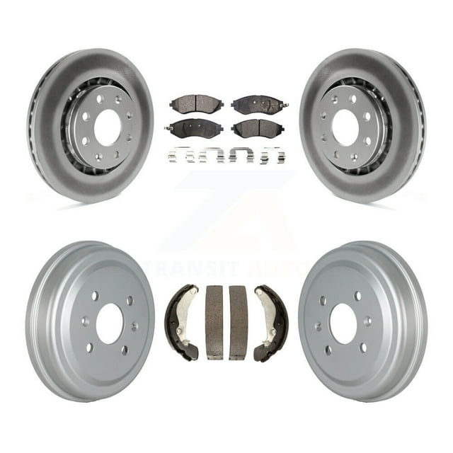 Transit Auto Front Rear Coated Disc Brake Rotors Ceramic Pads and Drum Kit for Car Chevrolet Aveo Pontiac Aveo5 Wave Spark G3 Suzuki Swift+ Wave5 KGT-102497