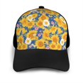 thumbnail image 3 of Naloa Vintage White Yellow Sunflower Adult adjustable Print Baseball Hat, Patchwork curved brim baseball capfor Men and Women, One Size, 3 of 5