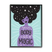 Stupell Industries Body Full of Magic Quote Female Astrological Hair Design by Ilis Avilés