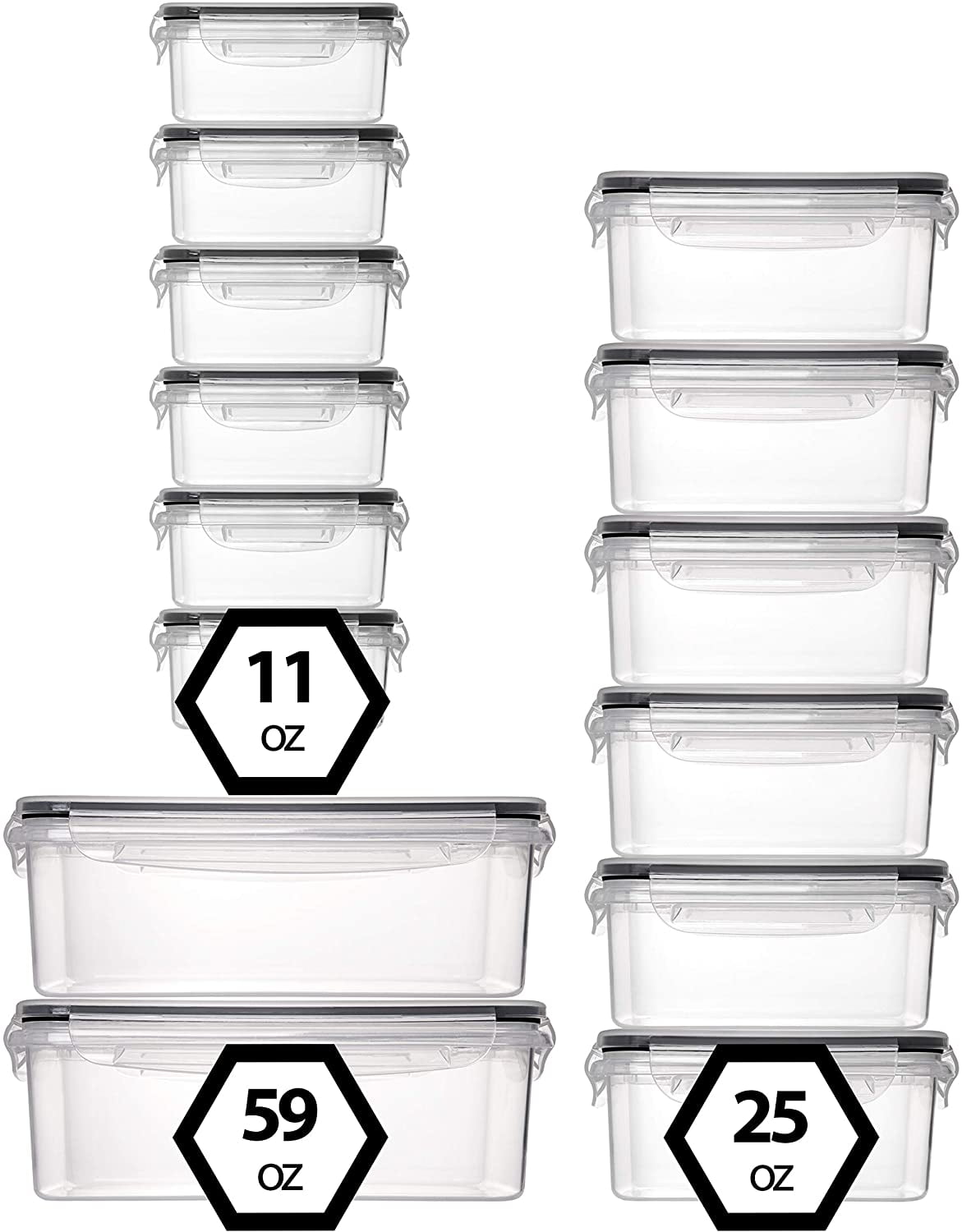 HOMBERKING Large Food Storage Containers with Lids, [12 Piece] Glass Meal  Prep Containers, Airtight Glass Bento Boxes, BPA Free & Leak Proof (6lids 