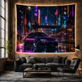 thumbnail image 6 of Purple Sports Car Beneath a Neon City Walkway, Moody Digital Art for Car Enthusiasts, Urban Night Wall Art, Housewarming Gift, Tapestry Wall Hanging for Bedroom and Studio, 6 of 7