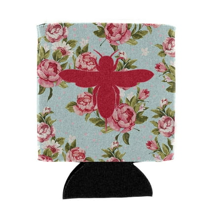 

Caroline s Treasures BB1057-RS-BU-CC Bee Shabby Chic Blue Roses Can or Bottle Hugger Blue Can Hugger multicolor