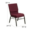 thumbnail image 5 of BizChair 18.5''W Church Chair in Burgundy Patterned Fabric with Book Rack - Gold Vein Frame, 5 of 11