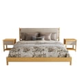 thumbnail image 3 of Christopher Knight Home 3-Piece Modern King Bed Frame with 2 Nightstands and Headboard, Natural+Beige, 3 of 12