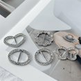 thumbnail image 6 of 5PCS Silk Scarf Ring Clip T-shirt Tie Clips for Women Fashion Metal Rhinestone Heart Flower Butterfly Circle Clip Shawl Scarves Clasp Dress Accessories Jewelry Buckle Clothing Ring Wrap Holder, 6 of 7