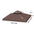 thumbnail image 4 of 10x10 Replacement Gazebo Cover, Double Roof Gazebo Top with Net, UV Resistant & Waterproof Outdoor Gazebo Canopy for Garden Patio Lawns Parties, Coffee, 4 of 6