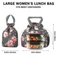 thumbnail image 5 of Pioneer Flower Floral Print Pattern Drawstring Lunch Bag Women - Drawstring Lunch Bag Insulated for Work Office - Stain-Resistant Large Lunchbags for Women with Multi-Pockets, 5 of 6