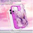 thumbnail image 6 of Compatible with iPhone 13 Pro Max Marble Case Glitter Marble Pattern Case Fashion Luxury 3 in 1 Shockproof Protective Cover for iPhone 13 Pro Max (6.7 inch) Women and Girls, 6 of 14