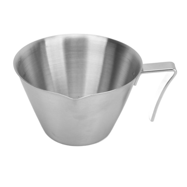 Taza medidora de café, taza profesional de acero inoxidable 304 con mango para cocina, cafetería, hogar