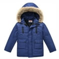 thumbnail image 3 of KYAIGUO Kids Toddler Ski Parka Jacket for Boys Girls Windproof Rain Jacket Winter Warm Hooded Coats Solid Color Thickened Ski Outerwear 3-12 Years Old, 3 of 9