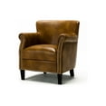 thumbnail image 3 of Mid Century Throne Chair with Nailhead Design, Modern Accent Wingback Chair with Padded Seating and Wood Legs for Home,  Club, Bedroom, Living Room, Camel, 3 of 8