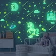 thumbnail image 1 of Adhesivos de pared Robmoda, diseño de unicornio que brilla en la oscuridad, 206 unidades, para niños, 1 of 9