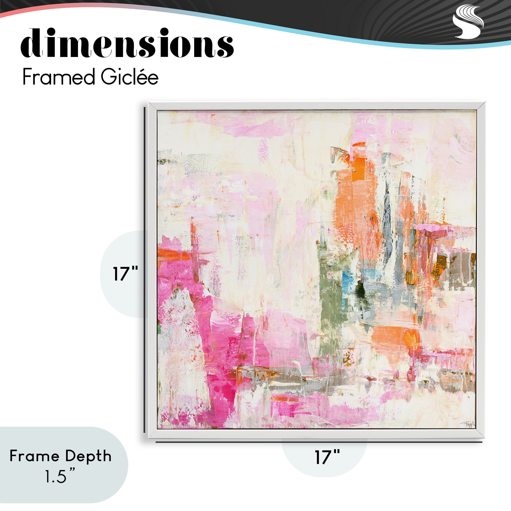 Stupell Industries New Age Pink Abstract White Framed Giclee Art, design by Design Fabrikken