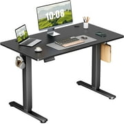 Electric Stand up Desk, 40'' Wide Desktop with Adjustable Height, Standing Computer Desk for Home Ofiice, Black