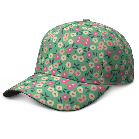 Vintage Daisy Artwork Dad Hat – Adjustable Baseball Cap Featuring Artistic Boho Floral Design, Cute White and Yellow Bloom Print