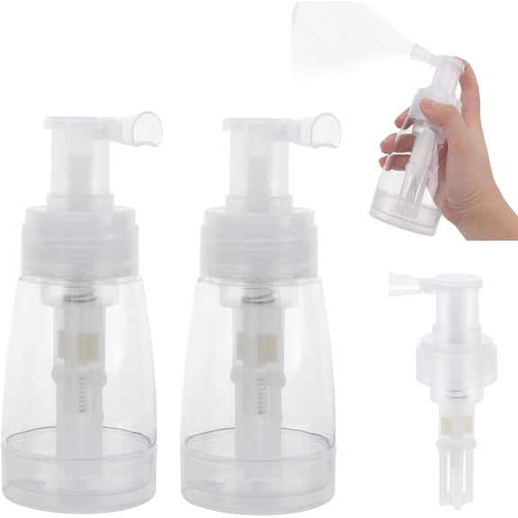 2 Pack Powder Spray Bottle, Empty Dry Barber Powder Travel Cosmetics Blower, Refillable Hair Fiber Applicator for Hair Salon, Home, Beauty (180ml)