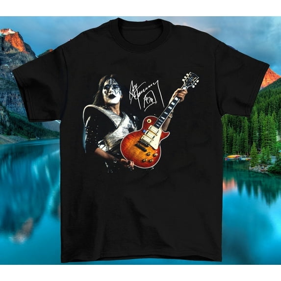 Ace Frehley Music Star Heavy Cotton Black Full Size Unisex Tee Shirt