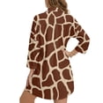 thumbnail image 6 of Renewold Womens Beach Cover Up Shirt Skin-friendly Button Up Shirt Women Long Sleeve Beach Blouses Bathing Suit Cover Up with Pockets Breathable Comfy Swimwear, Giraffe Print Brown, 2XL, 6 of 7