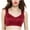 Wine, variant on Darzheoy Sports Bras for Women Wire-Free Anti-sagging Front Zip Breathable Satin Lace Hem Plus Size Bra 90CD-95AB