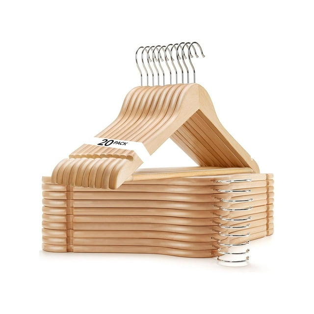 Perchas USTECH de plástico duradero, paquete de 20 unidades, diseño similar a la madera