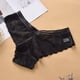 thumbnail image 2 of Gibobby Bikini elástico algodón Bragas mujer, Tanga, conjunto colores, lencería opcional, bragas Tanga encaje con lados flores huecas （Negro， L), 2 of 4