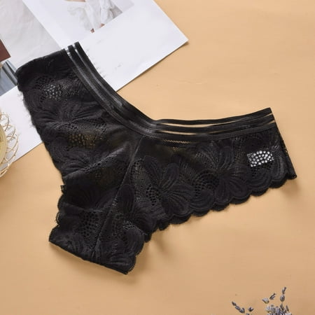 

Miayilima Panties For Women Panties Thong A Set Colors Optiont Lingerie Hollow Flowers Sides Lace Thong Panties Size S