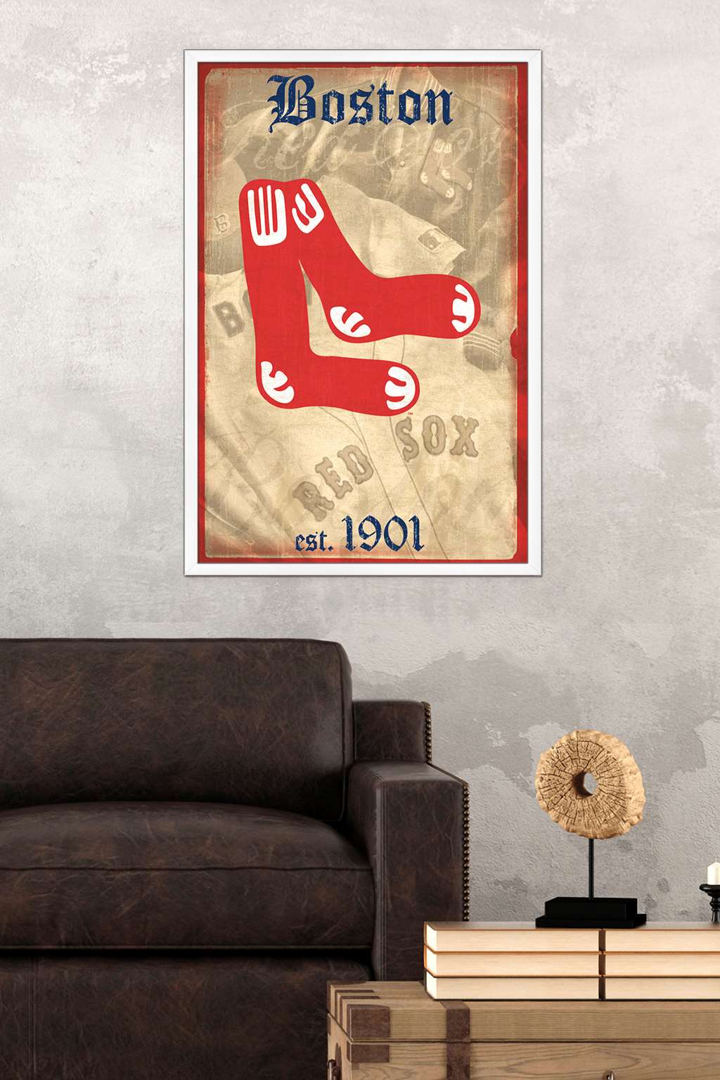 MLB Boston Red Sox - Retro Logo 14 Wall Poster, 22.375" x 34", Framed