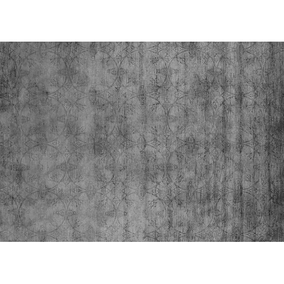 Ahgly Company Indoor Rectangle Oriental Gray Industrial Area Rugs, 8' x 10'
